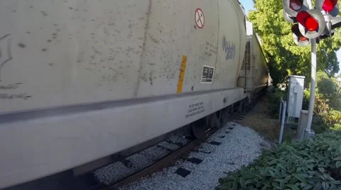 Freight train in West Vancouver BC Canada Stock Footage 45488949