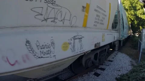 Freight train in West Vancouver BC Canada Stock Footage 45489095