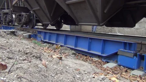 Freight train with wheelset close-up. 스톡 동영상 138087169