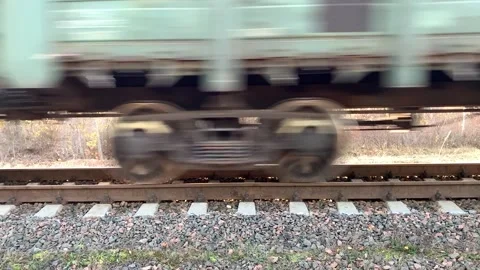 A freight train whizzing by Stock Footage 221030954