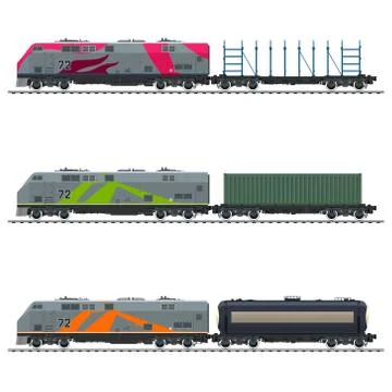 Freight Trains, Vector 스톡 일러스트