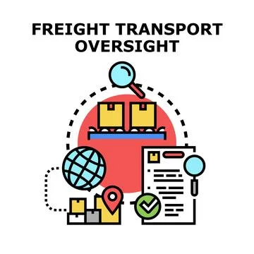 Freight transport oversight concept vector illustrating logistics process Stock Illustration