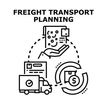 Freight transport planning logistics process management cycle Stock Illustration