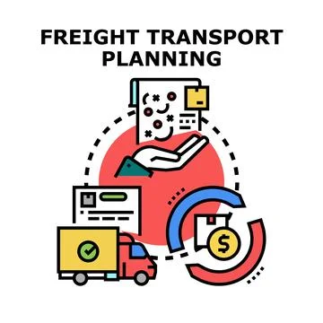 Freight transport planning logistics process management cycle Stock Illustration
