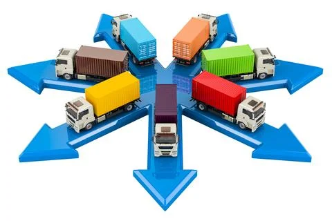 Freight transportation, concept. 3D rendering 库存插图
