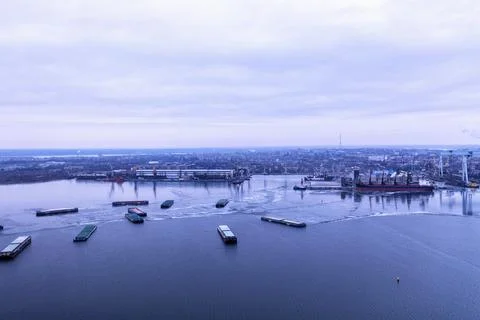 Freight transportation concept, import export and business logistics Stock Photos