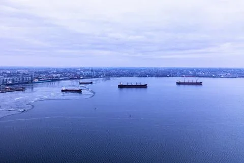 Freight transportation concept, import export and business logistics Stock Photos