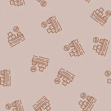 Freight transportation logistic manager line seamless pattern Stock Illustration