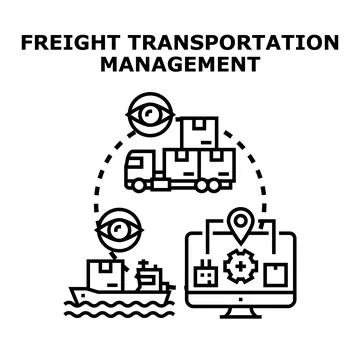 Freight transportation management tracking and delivery logistics Stock Illustration