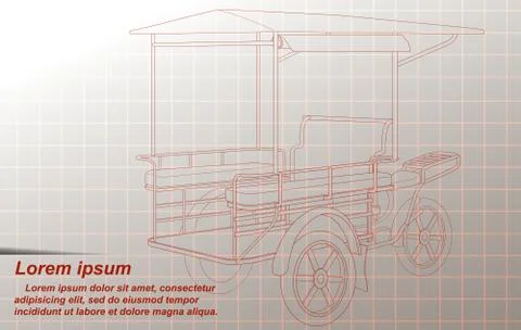 Freight tricycle. Stock Illustration