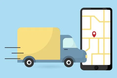 Freight. Vector concept of tracking orders Stock Illustration