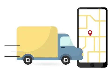 Freight. Vector concept of tracking orders Stock Illustration