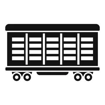 Freight wagon with closed doors standing on railway Stock Illustration