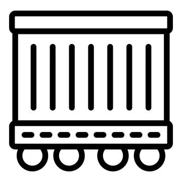 Freight wagon container icon outline vector. Train transit haulage Stock Illustration
