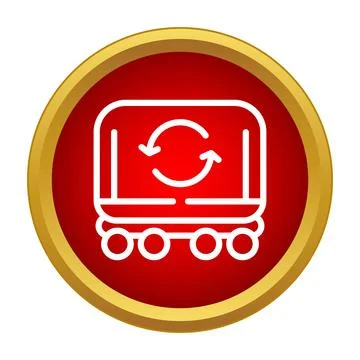 Freight wagon icon showing recycle arrows Stock Illustration
