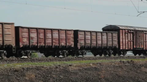 Freight wagons Stock Footage 42422839