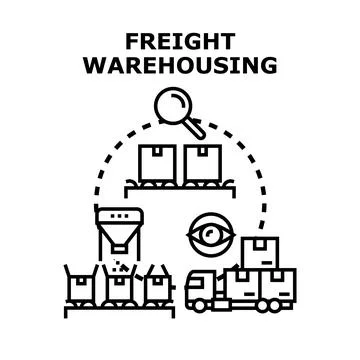 Freight warehousing logistics supply chain management process 库存插图