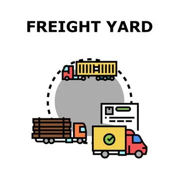 Freight yard providing global logistics and cargo transportation 스톡 일러스트