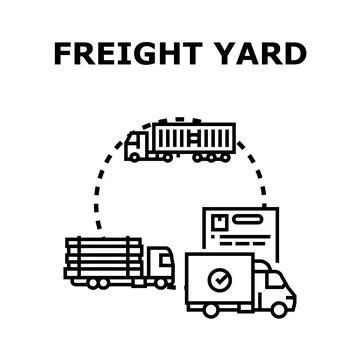 Freight yard providing global logistics and cargo transportation Stock Illustration
