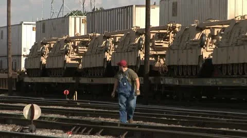 FREIGHT YARD TANKS ON TRAIN Video stock 11161822