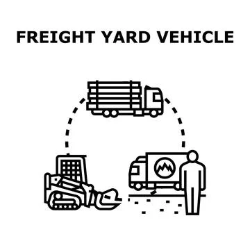 Freight yard vehicle operation logistics supply chain concept Stock Illustration