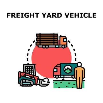 Freight yard vehicle operation logistics supply chain concept Stock Illustration