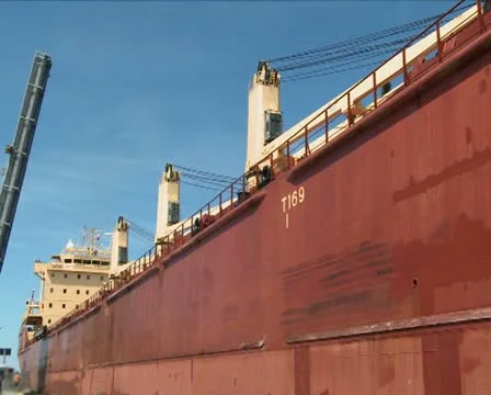 Freighter and raised Bridge PAL Stock Footage 10728508