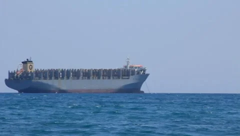 Freighter - big cargo boat Stock-Footage 8563344