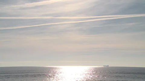 Freighter on big ocean Stock Footage 35297449