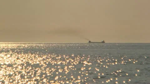 Freighter on Lake Michigan Stock Footage 11287165