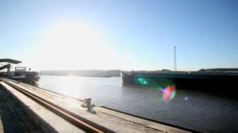 Freighter Moving By Stock Footage 36052908