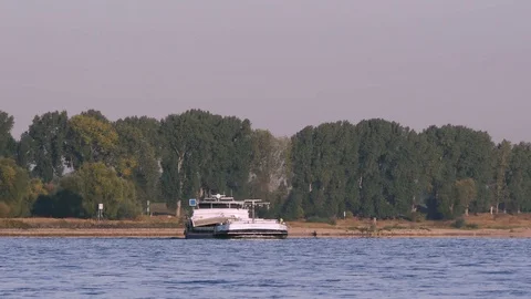Freighter on the Rhine Stock Footage 118305250