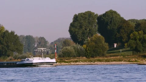 Freighter on the Rhine Stock Footage 118305819
