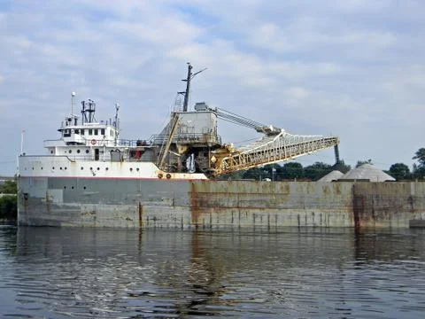 Freighter unloading coal Stock Photos