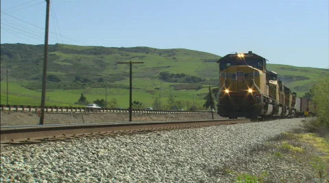 FreighttrainPassing Stock Footage 400751