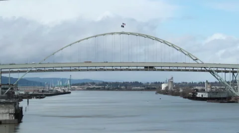 Fremont Bridge Close up Stock Footage 2808743