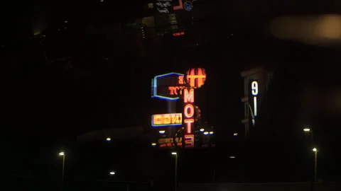 Fremont Las Vegas abstract reflection of neon lights Stock Footage 278128744