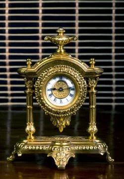 Frence Gold Clock. Stock Photos