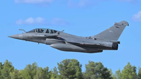 French Air Force Rafale fighter at Athens Flying Week 2024 Stock Footage 298042776
