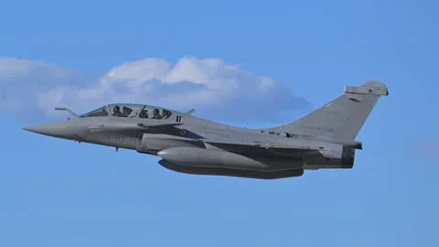 French Air Force Rafale fighter at Athens Flying Week 2024 Stock Footage 298043107