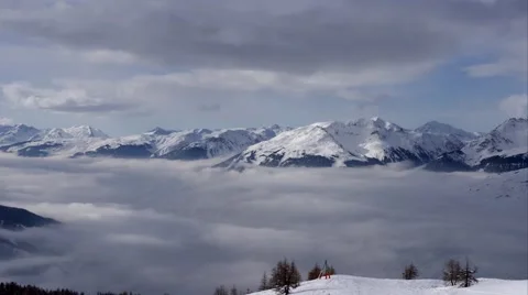 French Alps Above the Clouds Timelapse UHD 4K Video stock 50392640