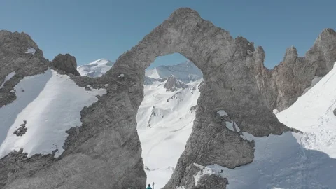 French Alps Col de l’aiguille percée. Stock Footage