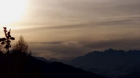 French Alps Before/During Sunset Timelapse Video stock 50396913