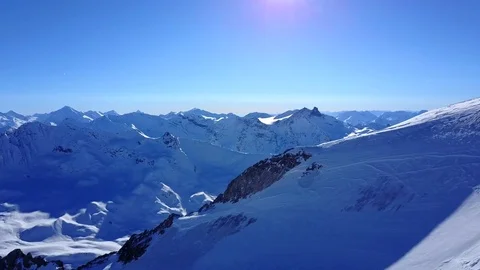 French Alps Mountain Range Panoramic On A Sunny Day Video stock 82811024