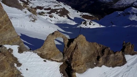 French Alps Mountain Range Reveal From Drone Video stock 82809796