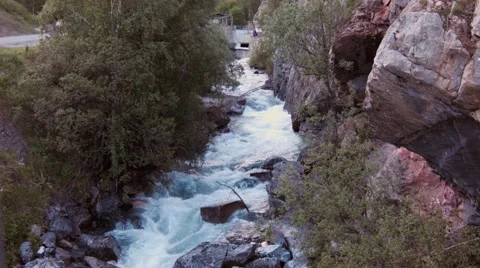 French Alps river Stock Footage 44128067
