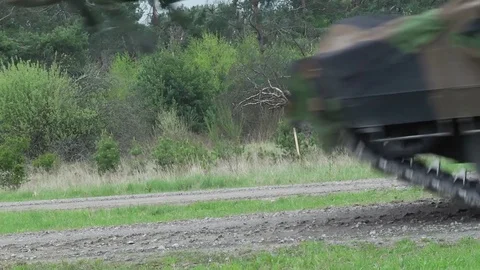French AMX Char Leclerc main battle Tank close up of tracks Stock Footage 75839914