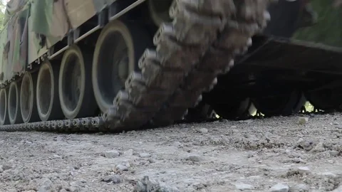 French AMX Char Leclerc main battle Tank close up of tracks Stock-Footage 75839990