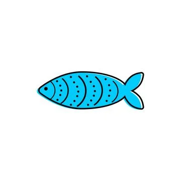 French April Fool's Day. Poisson d'avril. One color fish for your design. White Stock Illustration