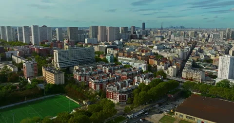 French architecture facades and roofs of houses. Experience stunning aerial Stock Footage 327126579